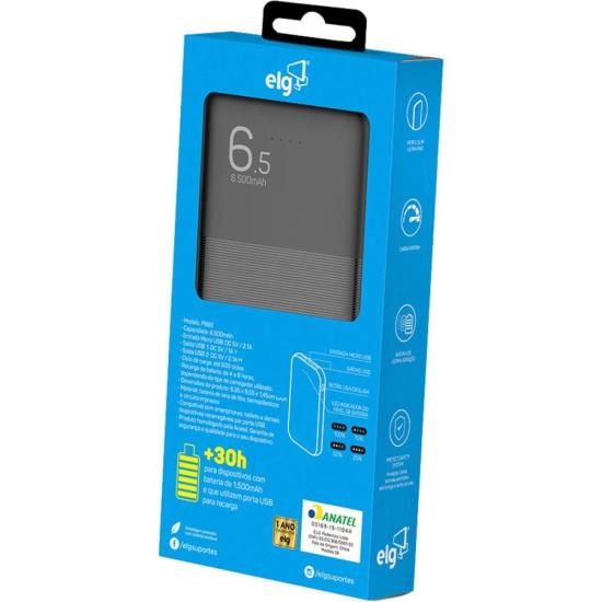 Bateria Portátil Power Bank 6500mAh PB65 ELG por 80,00 à vista no boleto/pix ou parcele em até 3x sem juros. Compre na loja Mundomax!