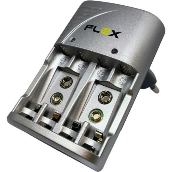 Carregador de Pilhas AA/AAA/9V FXC16 Bivolt Flex por 39,00 à vista no boleto/pix ou parcele em até 1x sem juros. Compre na loja Mundomax!