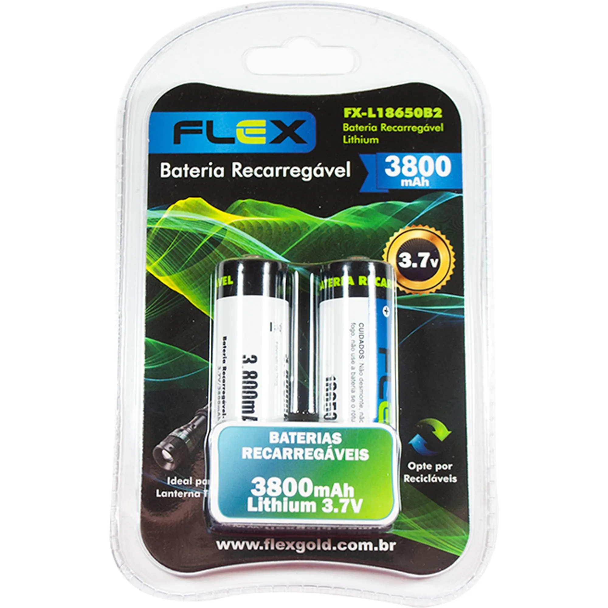 Bateria Recarregável Lithium 3.7V 3800mAh (C/2 Baterias) Flex (85287)