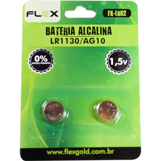 Bateria Botão Alcalina FX-LR02 LR1130AG10 1.5V Cartela Com 2 Flex por 3,00 à vista no boleto/pix ou parcele em até 1x sem juros. Compre na loja Mundomax!
