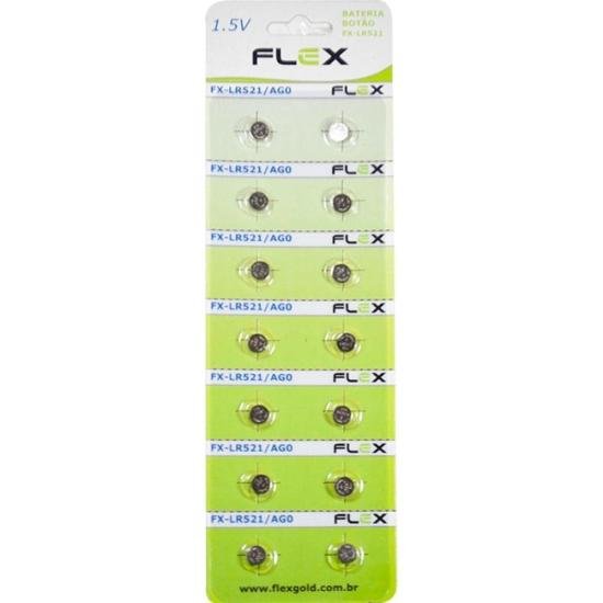 Bateria Botão 1.5V FXLR521/AG0 (C/14 baterias) Flex por 11,00 à vista no boleto/pix ou parcele em até 1x sem juros. Compre na loja Mundomax!