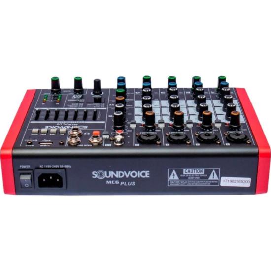Mesa de Som Soundvoice MC6 PLUS 6 Canais por 967,00 à vista no boleto/pix ou parcele em até 10x sem juros. Compre na loja Mundomax!