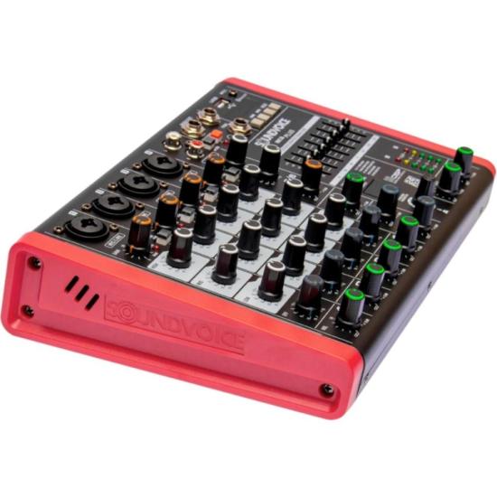 Mesa de Som Soundvoice MC6 PLUS 6 Canais por 967,00 à vista no boleto/pix ou parcele em até 10x sem juros. Compre na loja Mundomax!