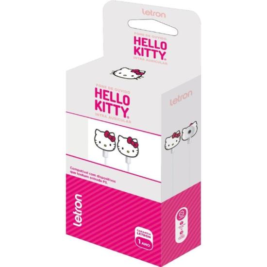 Fone de Ouvido Letron Hello Kitty Branco por 55,00 à vista no boleto/pix ou parcele em até 2x sem juros. Compre na loja Mundomax!