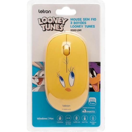 Mouse Sem Fio Letron Piu Piu 1000dpi Amarelo por 47,00 à vista no boleto/pix ou parcele em até 1x sem juros. Compre na loja Mundomax!