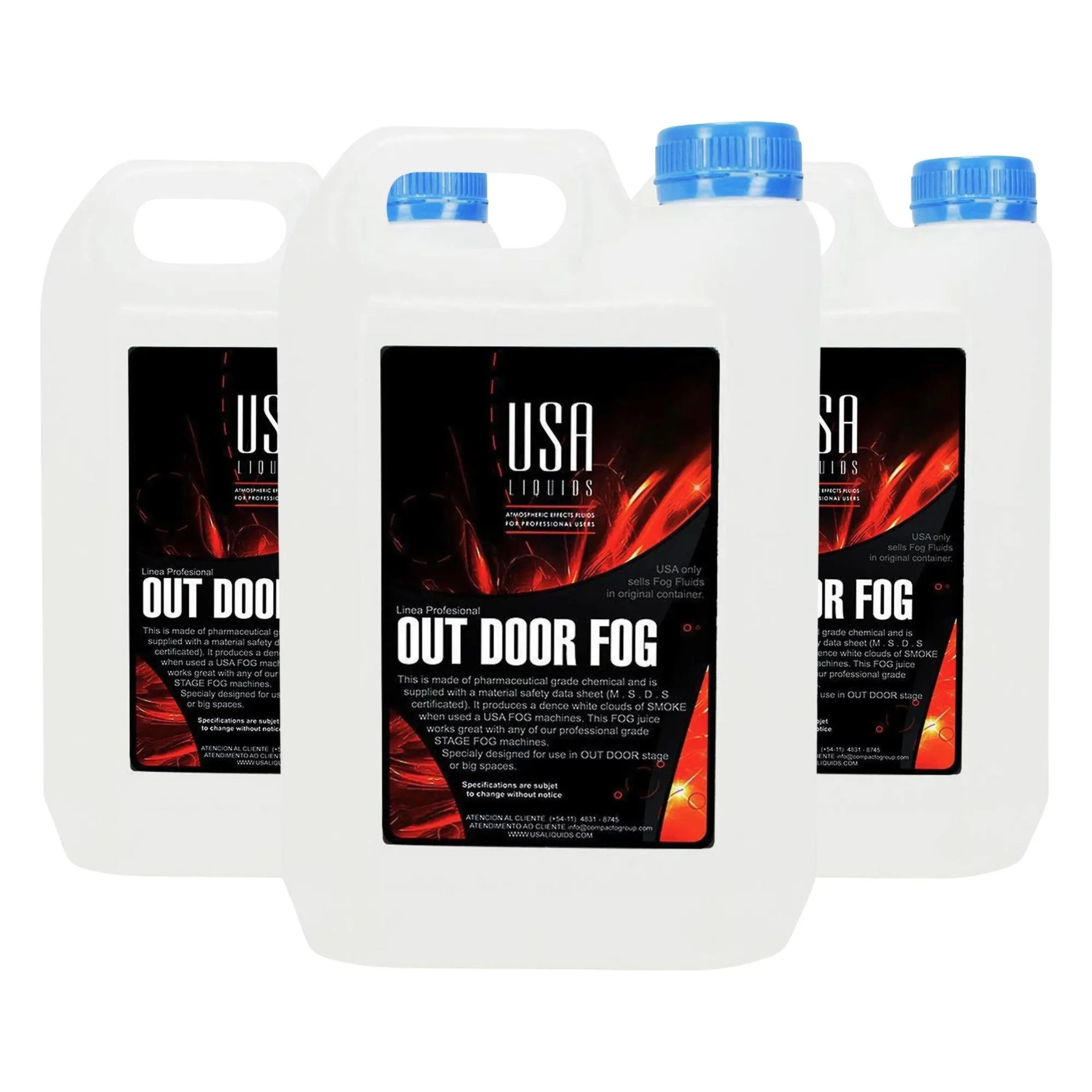 Kit c/3 Unidades Carga De Fumaça 5 Litros Out Door Fog Profissional USA (85502)