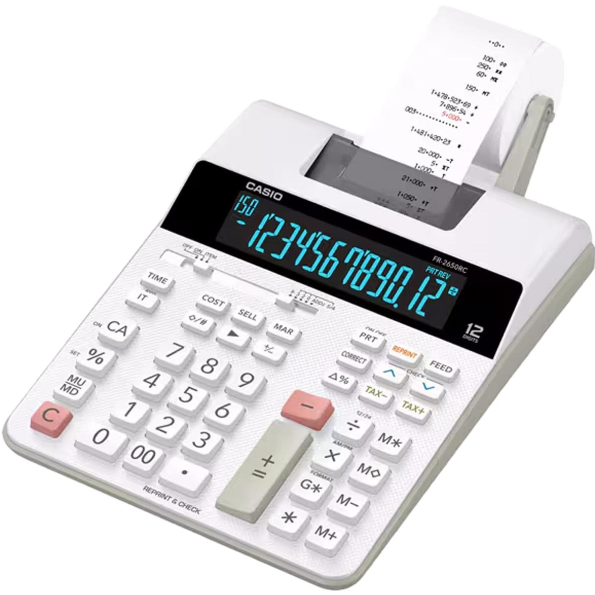 Calculadora Com Bobina Casio FR2650RC 12 Dígitos Branca - Mundomax