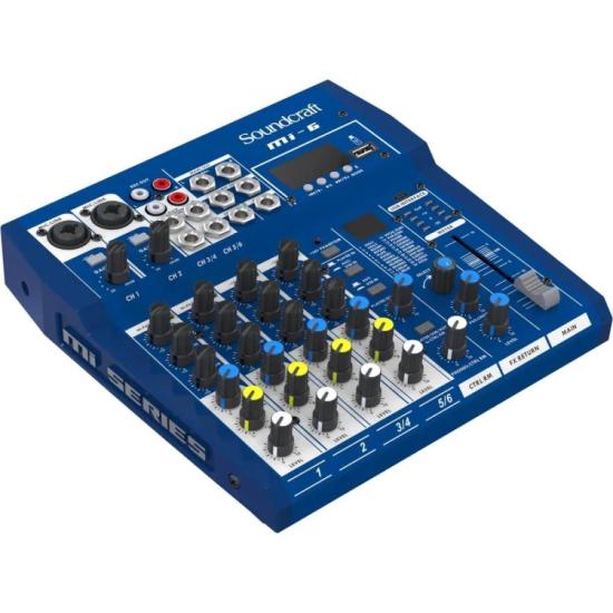 Mesa de Som Soundcraft MI-6 06 Canais USB por 999,00 à vista no boleto/pix ou parcele em até 10x sem juros. Compre na loja Mundomax!