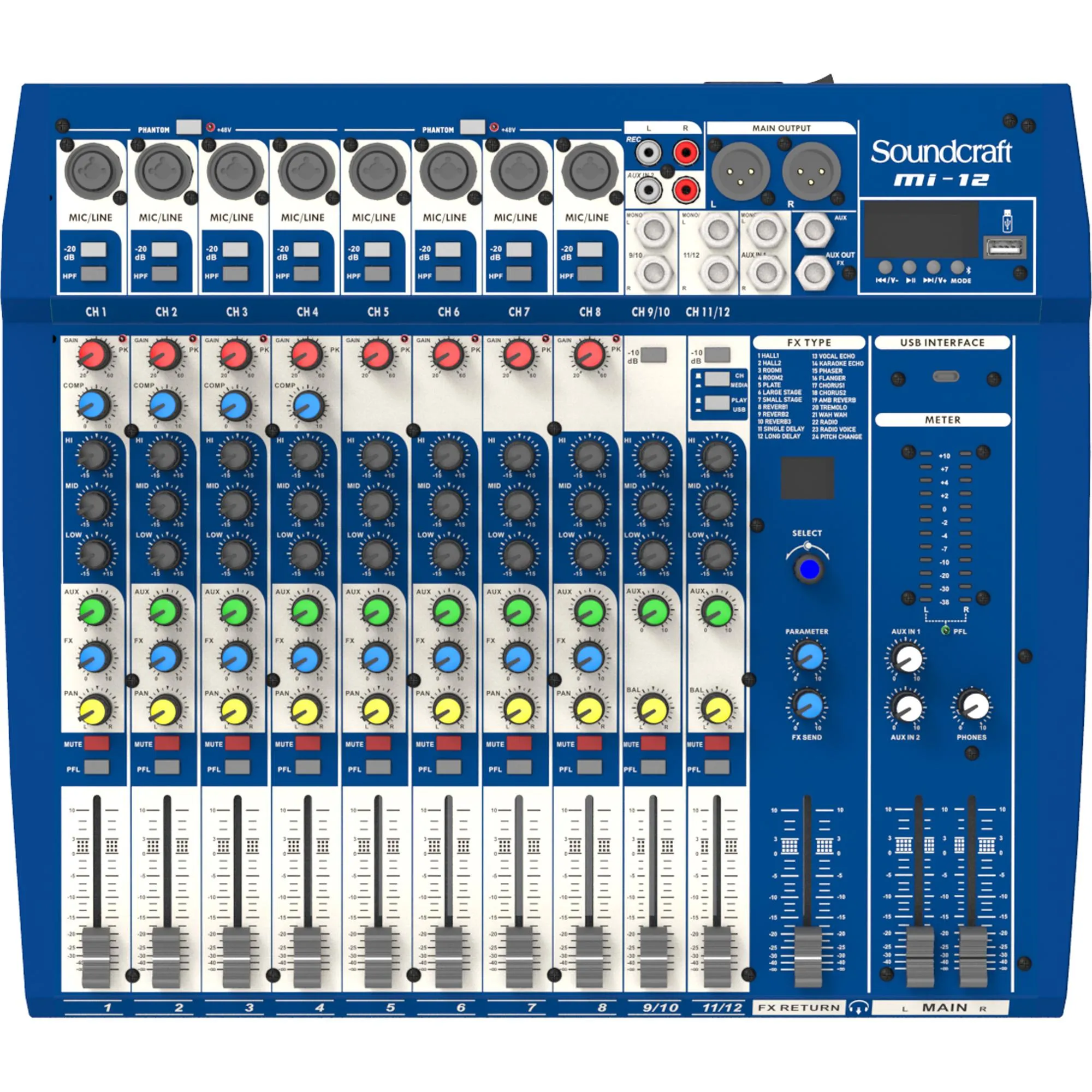 Mesa de Som Soundcraft MI-12 12 Canais USB (85508)