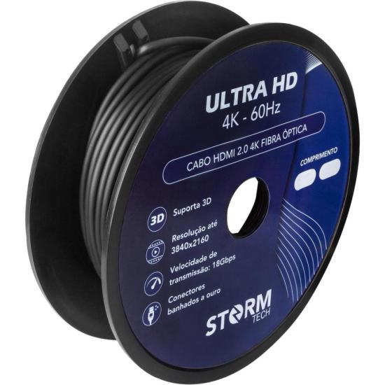 Cabo HDMI Fibra Óptica 2.0 4k 100m Storm por 0,00 à vista no boleto/pix ou parcele em até 1x sem juros. Compre na loja Mundomax!