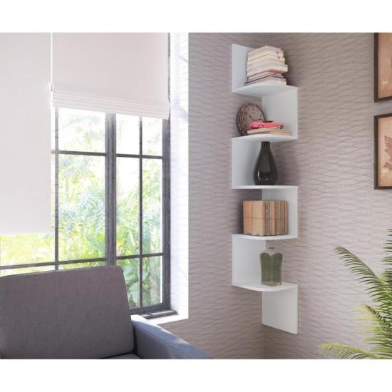 Estante de Canto Multivisão Branco por 124,00 à vista no boleto/pix ou parcele em até 4x sem juros. Compre na loja Mundomax!