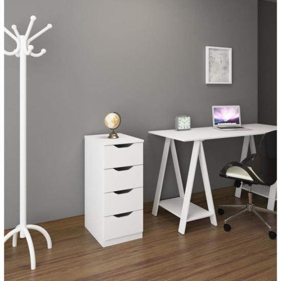 Gaveteiro Com 4 Gavetas Multivisão Branco por 289,00 à vista no boleto/pix ou parcele em até 10x sem juros. Compre na loja Mundomax!