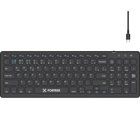 Teclado Sem Fio Office Fortrek KB11 Full Bluetooth Preto por 149,90 à vista no boleto/pix ou parcele em até 5x sem juros. Compre na loja Fortrek!