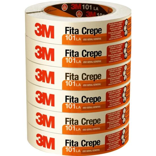 Fita Crepe 18mm x 50m 101LA Bege 3M (embalagem c/ 6 uni.) por 40,00 à vista no boleto/pix ou parcele em até 1x sem juros. Compre na loja Mundomax!