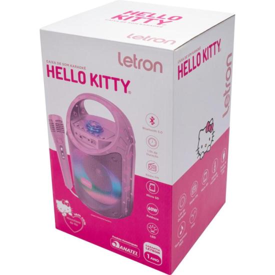 Caixa de Som Com Microfone Letron Hello Kitty 60w Rosa por 499,00 à vista no boleto/pix ou parcele em até 10x sem juros. Compre na loja Mundomax!