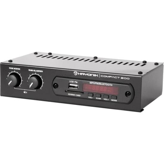 Amplificador Hayonik Compact 200 20W RMS com Bluetooth por 415,90 à vista no boleto/pix ou parcele em até 10x sem juros. Compre na loja Mundomax!