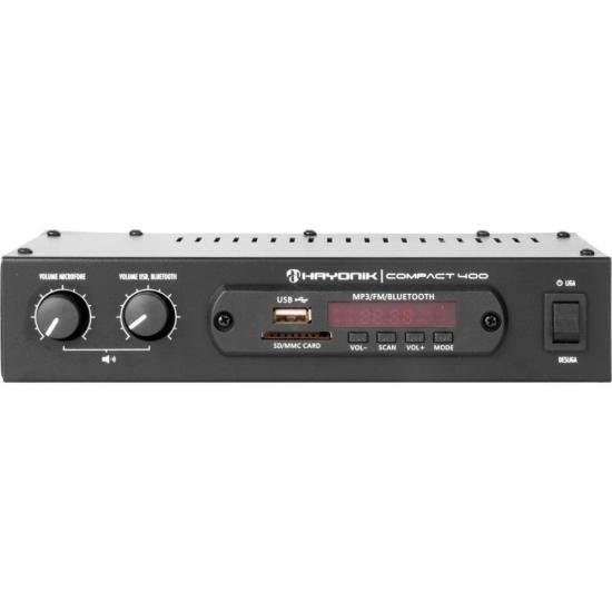 Amplificador Hayonik Compact 400 40W RMS Com Bluetooth por 519,00 à vista no boleto/pix ou parcele em até 10x sem juros. Compre na loja Mundomax!
