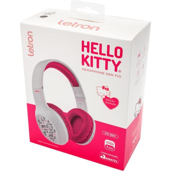 Headphone Bluetooth Letron Hello Kitty Rosa por 180,00 à vista no boleto/pix ou parcele em até 7x sem juros. Compre na loja Mundomax!