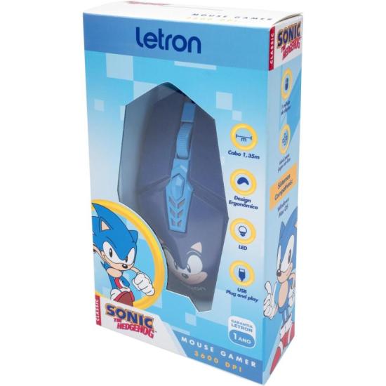 Mouse Gamer Letron Sonic 3600dpi RBG Azul por 75,00 à vista no boleto/pix ou parcele em até 3x sem juros. Compre na loja Mundomax!