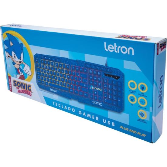 Teclado Gamer Letron Sonic USB Led Azul por 260,00 à vista no boleto/pix ou parcele em até 10x sem juros. Compre na loja Mundomax!