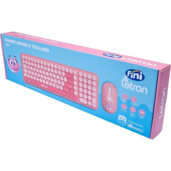 Kit Teclado e Mouse Letron Fini Sem Fio Rosa por 350,00 à vista no boleto/pix ou parcele em até 10x sem juros. Compre na loja Mundomax!