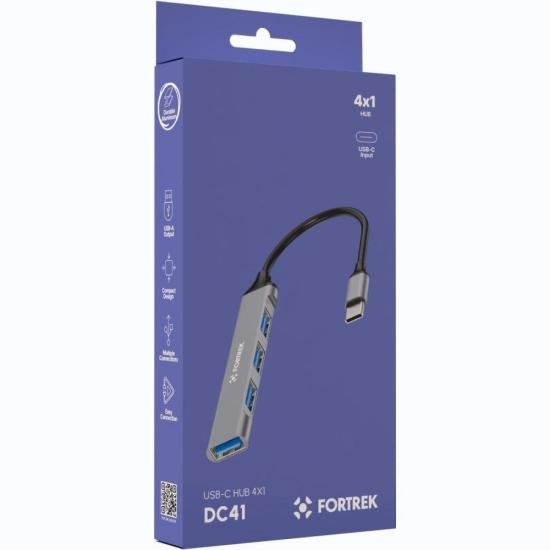 Hub USB-C 4 Portas Fortrek DC41 por 32,00 à vista no boleto/pix ou parcele em até 1x sem juros. Compre na loja Mundomax!