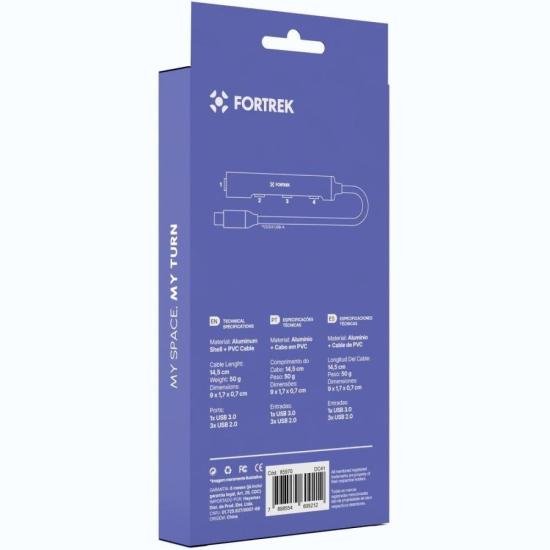 Hub USB-C 4 Portas Fortrek DC41 por 32,00 à vista no boleto/pix ou parcele em até 1x sem juros. Compre na loja Mundomax!