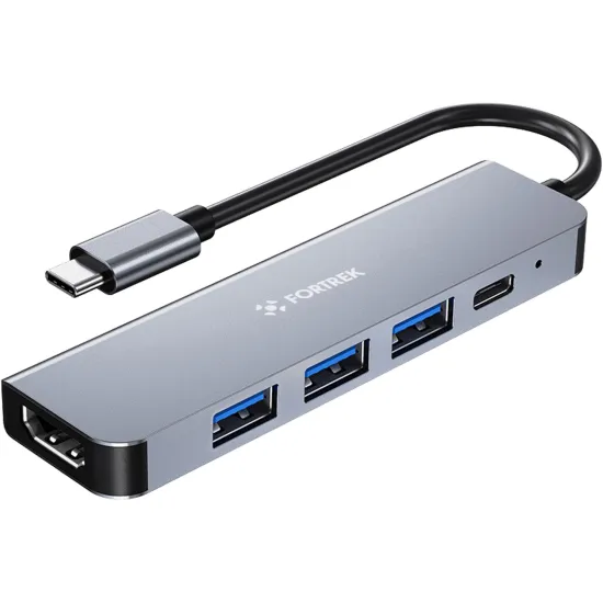 Hub USB-C 5 Portas Fortrek DC53 por 0,00 à vista no boleto/pix ou parcele em até 1x sem juros. Compre na loja Fortrek!