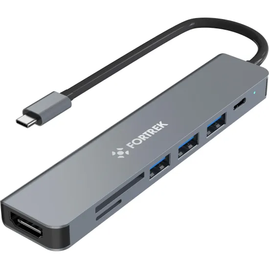 Hub USB-C 7 Portas Fortrek DC75 por 0,00 à vista no boleto/pix ou parcele em até 1x sem juros. Compre na loja Fortrek!