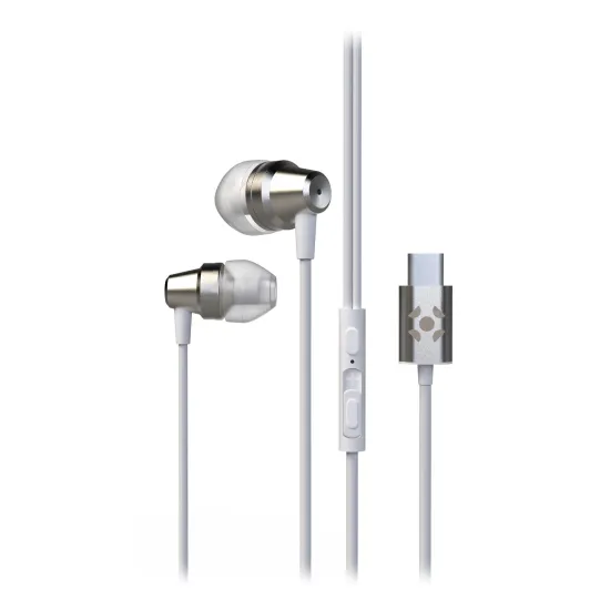 Fone de Ouvido Intra-Auricular Com Fio Tipo-C Fortrek IE210 Branco (85976)