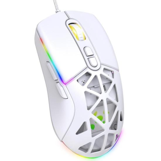 Mouse Gamer Com Fio Fortrek Striker Branco por 70,86 à vista no boleto/pix ou parcele em até 2x sem juros. Compre na loja Fortrek!