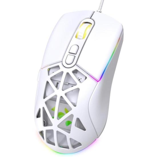 Mouse Gamer Com Fio Fortrek Striker Branco por 70,86 à vista no boleto/pix ou parcele em até 2x sem juros. Compre na loja Fortrek!