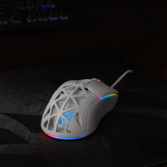 Mouse Gamer Com Fio Fortrek Striker Branco por 70,86 à vista no boleto/pix ou parcele em até 2x sem juros. Compre na loja Fortrek!