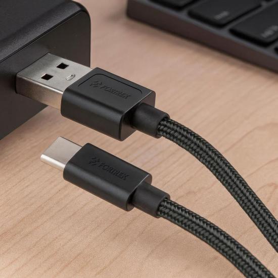 Cabo USB-A Para USB-C Fortrek U112 2 Metros Preto por 15,00 à vista no boleto/pix ou parcele em até 1x sem juros. Compre na loja Mundomax!