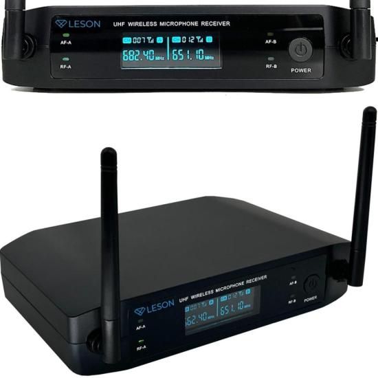 Sistema de Microfone Duplo Sem Fio Leson LS962 Preto por 730,00 à vista no boleto/pix ou parcele em até 10x sem juros. Compre na loja Mundomax!
