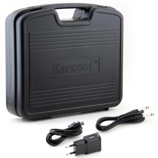 Microfone Sem Fio Headset Duplo Karsect KS248DH Preto por 899,00 à vista no boleto/pix ou parcele em até 10x sem juros. Compre na loja Mundomax!