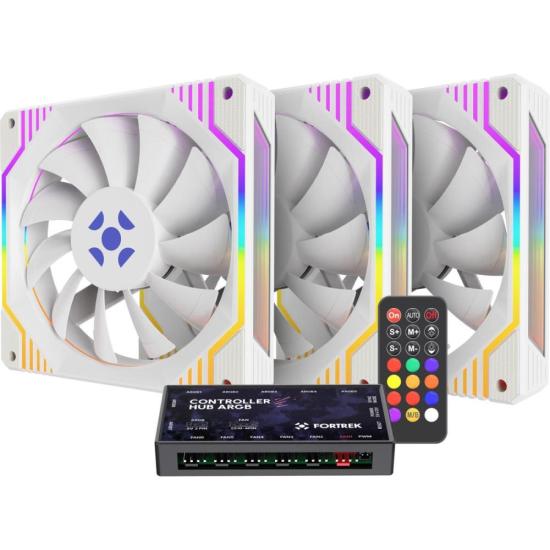 Kit Gabinete Holt Mid Tower + Kit Cooler Fan Frosty Branco Fortrek por 483,66 à vista no boleto/pix ou parcele em até 10x sem juros. Compre na loja Fortrek!
