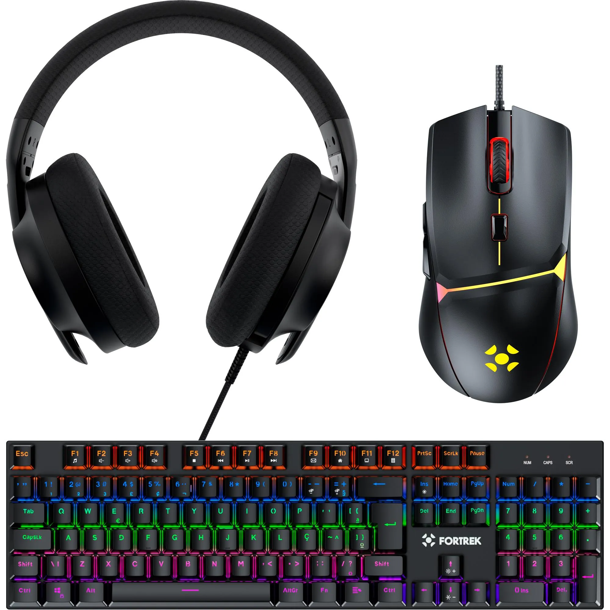 HEADSET + MOUSE + TECLADO PT FORTREK (86425)