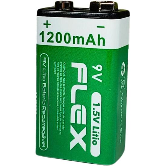 Bateria Recarregável 9V 1.5V 1200mAh (C/1 Bateria) Flex por 45,00 à vista no boleto/pix ou parcele em até 1x sem juros. Compre na loja Mundomax!