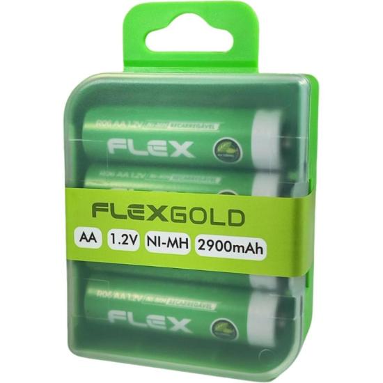 Pilha Recarregável AA 1.2V 2900mAh (C/4 Pilhas) Flex por 60,00 à vista no boleto/pix ou parcele em até 2x sem juros. Compre na loja Mundomax!