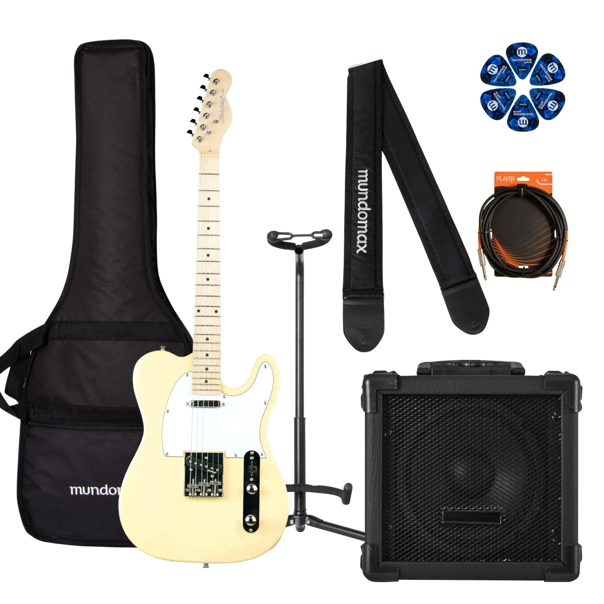 KIT GUIT STRINBERG TC120S IVORY + ACESS (86866)