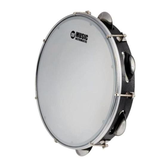 Pandeiro PHX ABS 10\" Pele Leitosa Preto por 110,00 à vista no boleto/pix ou parcele em até 4x sem juros. Compre na loja Mundomax!