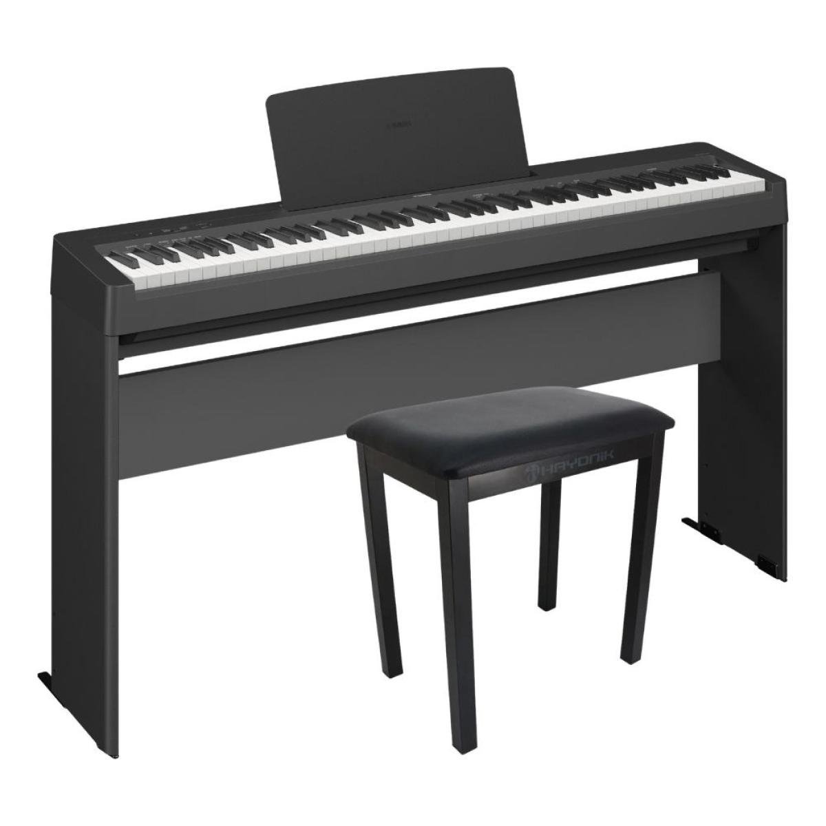 Kit Piano Yamaha P145BT (Bluetooth) + Banqueta + Estante - Mundomax