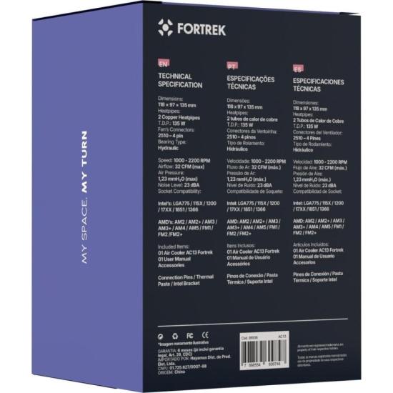 Air Cooler Fortrek AC13 135W por 73,01 à vista no boleto/pix ou parcele em até 2x sem juros. Compre na loja Fortrek!