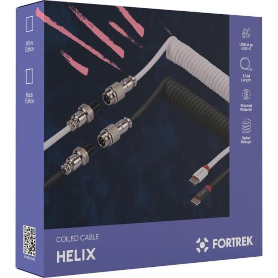 Cabo Coiled Fortrek Helix Branco por 70,56 à vista no boleto/pix ou parcele em até 2x sem juros. Compre na loja Fortrek!