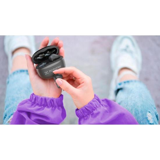 Fone de Ouvido TWS Auricular Fortrek HWS2 Bluetooth 6.0 Preto por 78,00 à vista no boleto/pix ou parcele em até 3x sem juros. Compre na loja Mundomax!