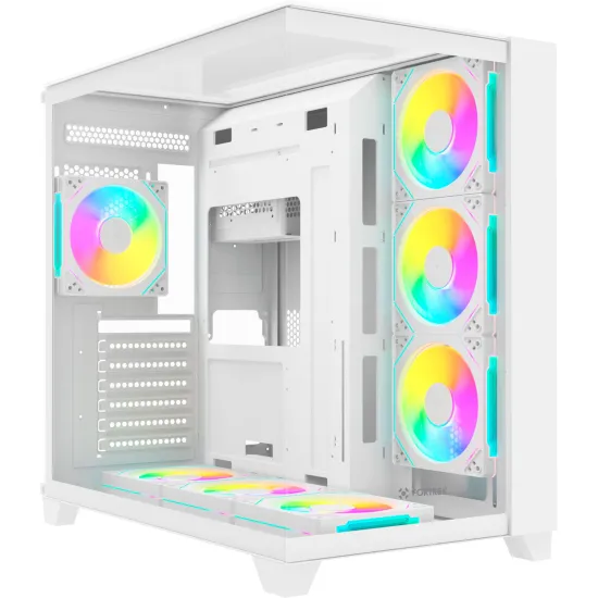 Gabinete Gamer Fortrek Clarity Full Glass Aquário Branco (86945)