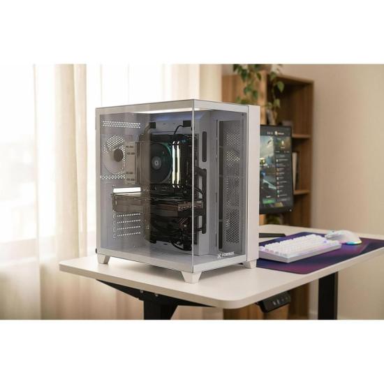 Gabinete Gamer Fortrek Clarity Full Glass Aquário Branco por 440,75 à vista no boleto/pix ou parcele em até 10x sem juros. Compre na loja Fortrek!