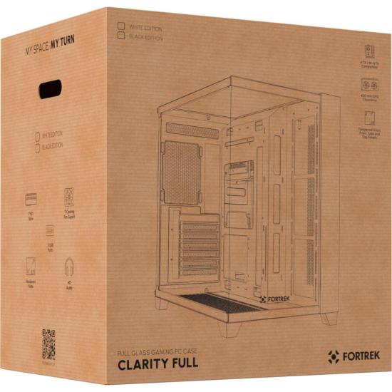 Gabinete Gamer Fortrek Clarity Full Glass Aquário Preto por 440,75 à vista no boleto/pix ou parcele em até 10x sem juros. Compre na loja Fortrek!