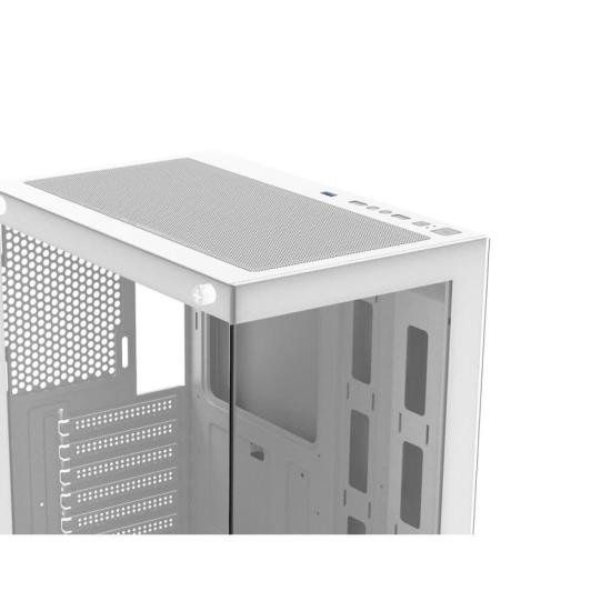 Gabinete Gamer Fortrek Crystal Mid Tower Branco por 214,95 à vista no boleto/pix ou parcele em até 8x sem juros. Compre na loja Fortrek!